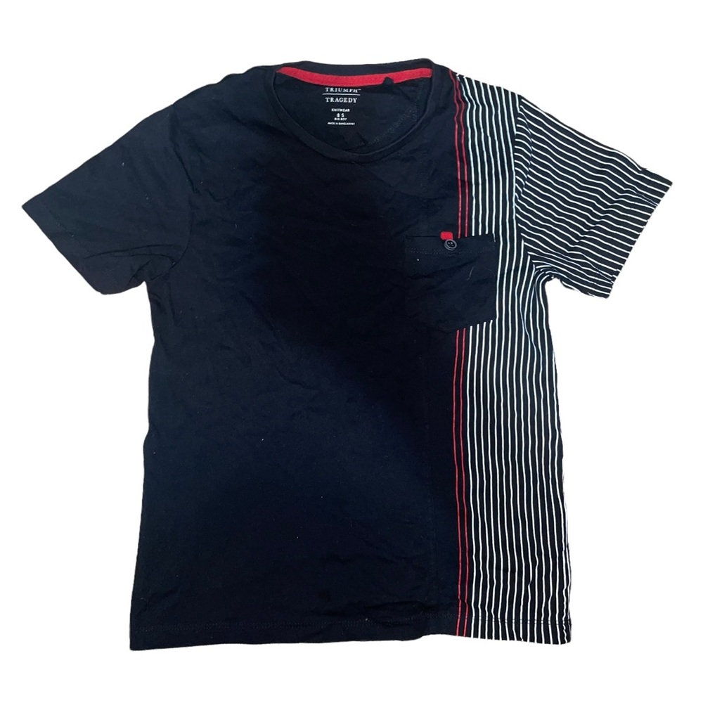 Boys Tee Black stripe small size 8 triumph/tragedy
